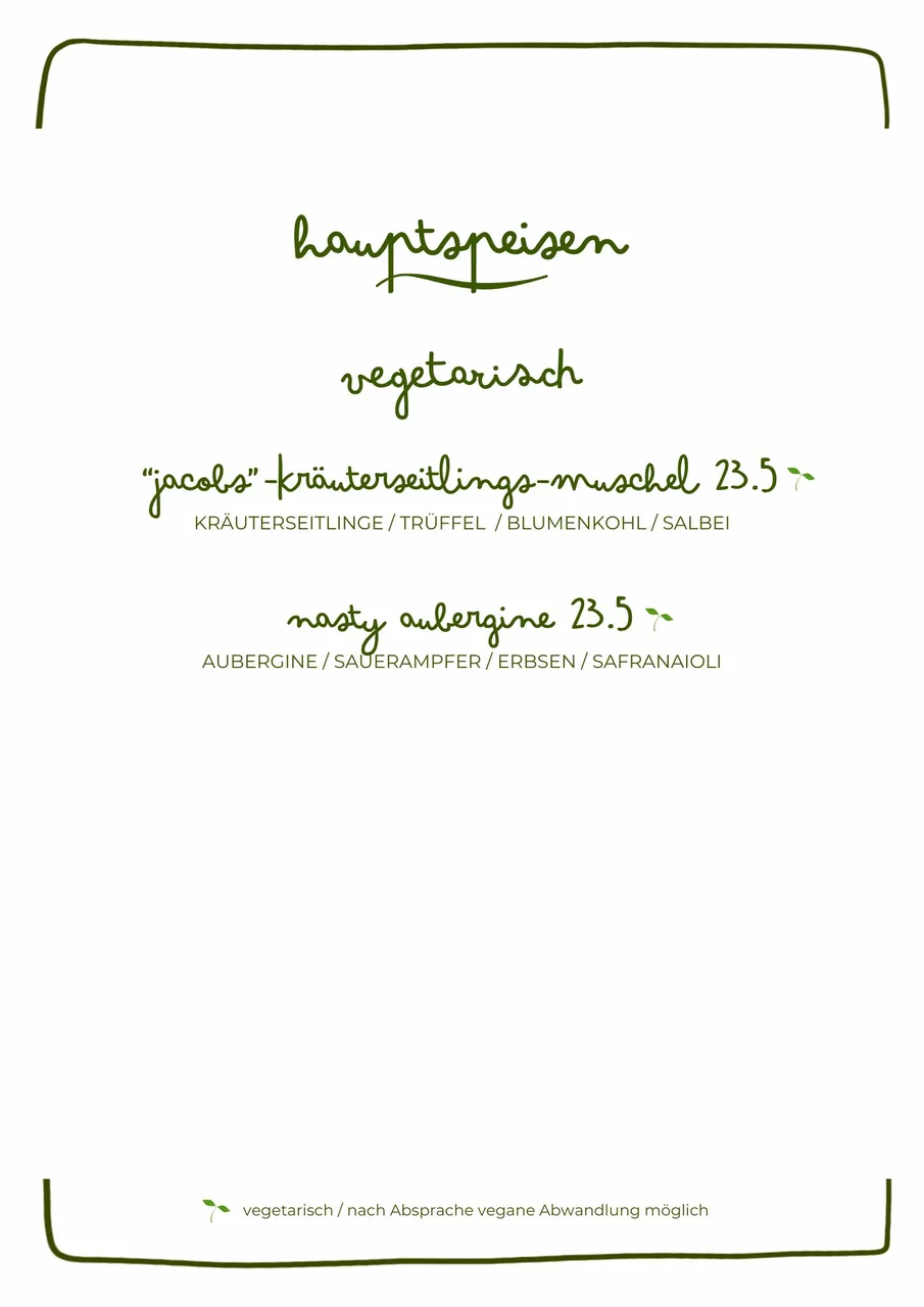 Open Kitchen Restaurant Hamburg Essen Vegan Vegetarisch Abendkarte Speisekarte