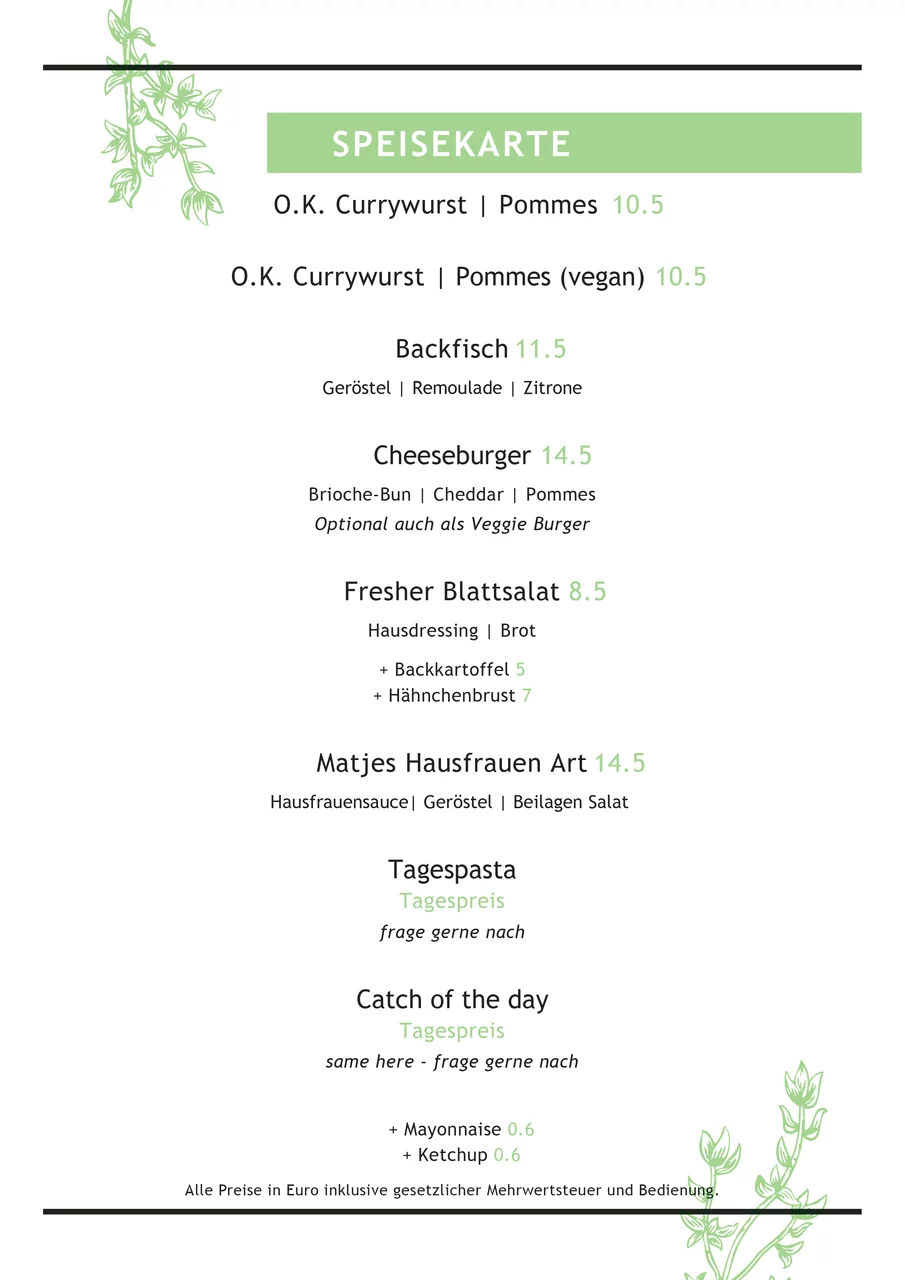 Open Kitchen Restaurant Hamburg Essen Mittagskarte Mittagstisch Vegan Vegetarisch
