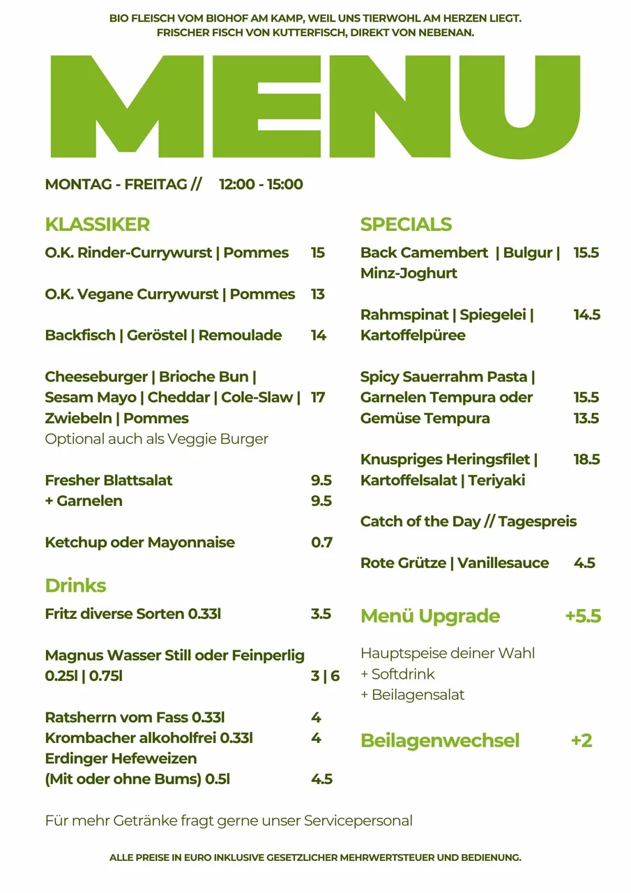 Open Kitchen Restaurant Hamburg Essen Mittagskarte Mittagstisch Vegan Vegetarisch Lunch