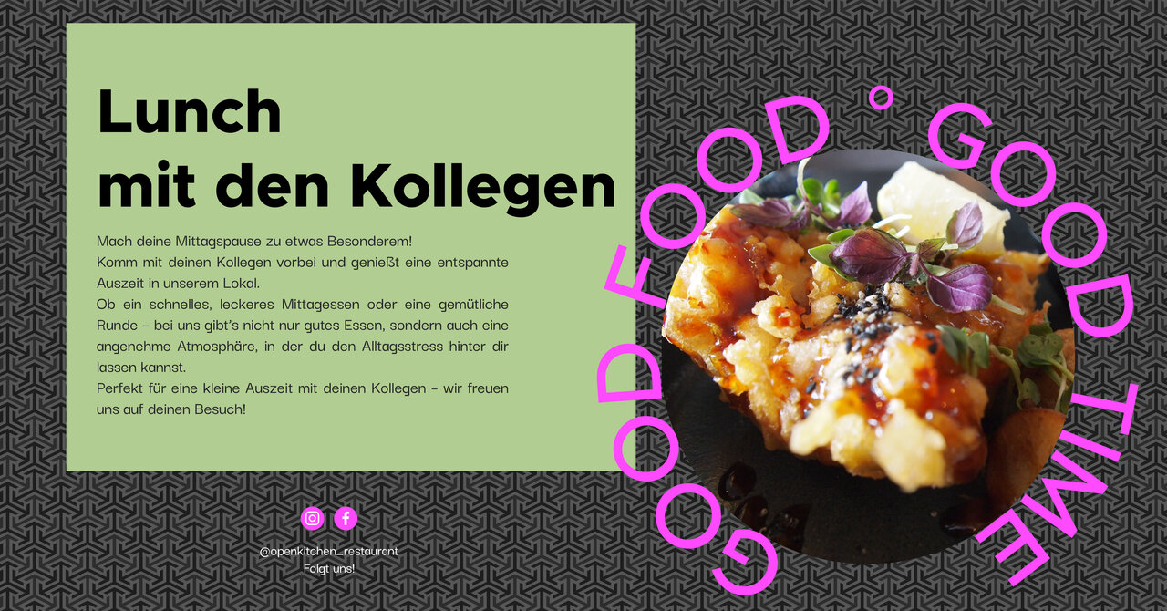 Open Kitchen Restaurant Hamburg Essen Vegan Vegetarisch Mittagskarte Lunch Speisekarte